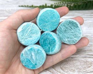 Amazonite Dragon Eggs in hand