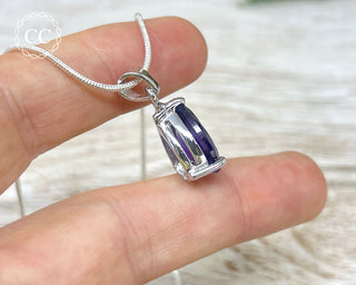 Amethyst Faceted Silver Necklace #5