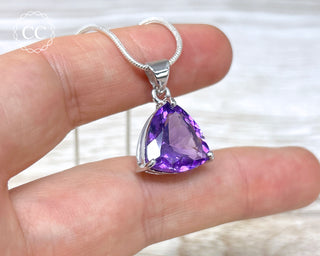 Amethyst Faceted Silver Necklace #3