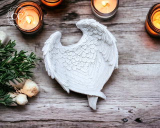 Angel Wing Dish on a table
