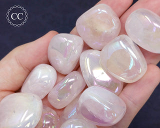 Aura Rose Quartz Tumbled Crystal