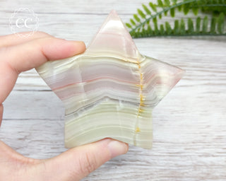 Pink & Green Banded Calcite Star #3