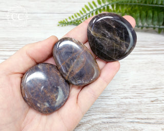 Black Moonstone Palm Stone