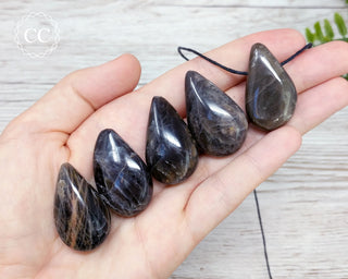 Black Moonstone Drilled Pendant