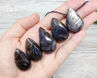 Black Moonstone Drilled Pendant