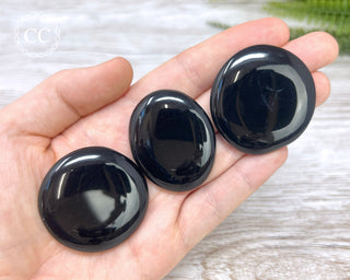 Black Obsidian Palm Stone