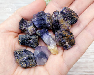 Blue John Small Raw Crystals in hand