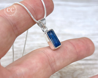 Blue Kyanite Faceted Silver Necklace #2
