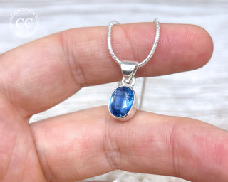 Blue Kyanite Faceted Silver Necklace #1