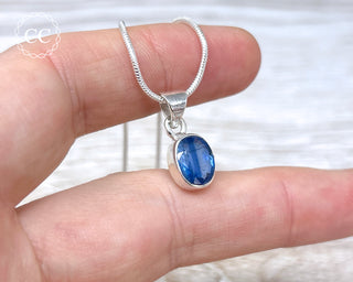 Blue Kyanite Faceted Silver Necklace #1
