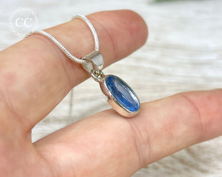 Blue Kyanite Faceted Silver Necklace #3