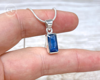 Blue Kyanite Faceted Silver Necklace #2