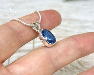 Blue Kyanite Faceted Silver Necklace #4