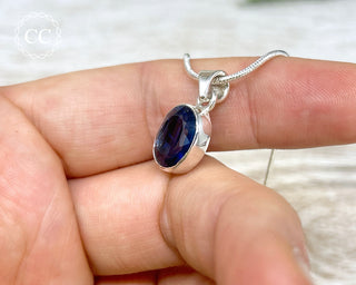 Blue Kyanite Faceted Silver Necklace #4