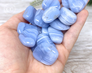 Blue Lace Agate A Grade Tumbled Crystal