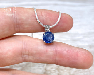 Blue Sapphire Faceted Silver Necklace #2