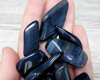 Blue Tigers Eye Tumbled Crystal - Hawks Eye