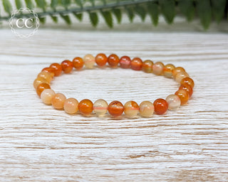 Carnelian 6mm Beaded Bracelet