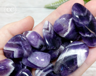 Chevron Amethyst Tumbled Crystal