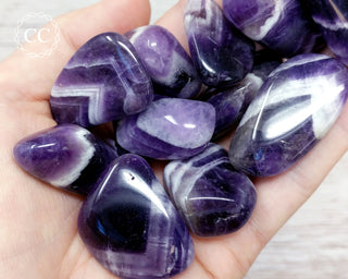 Chevron Amethyst Tumbled Crystal