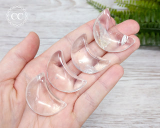 Clear Quartz Small Moon in hand