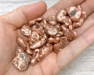 Copper Tumbled Crystals in hand