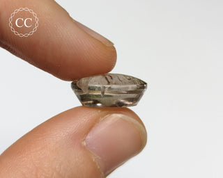 Covellite in Quartz | Pink Fire Quartz Cabochon #2