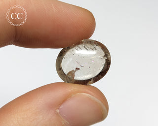Covellite in Quartz | Pink Fire Quartz Cabochon #2