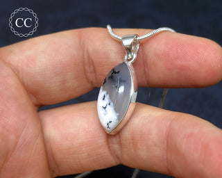 Merlinite | Dendritic Opal Silver Necklace #4