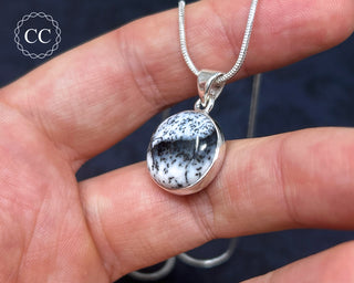 Merlinite | Dendritic Opal Silver Necklace #1