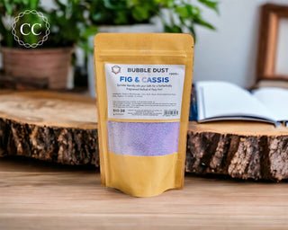 Fig and Cassis Bubble Dust on wooden side