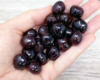 Garnet Tumbled Crystals in hand