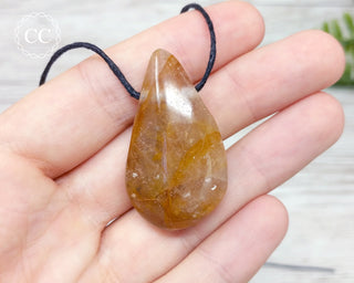 Golden Healer Drilled Teardrop Necklace