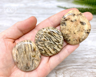 Graphical Moonstone Palm Stone