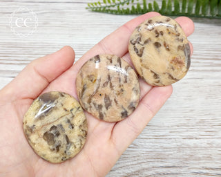Graphical Moonstone Palm Stone
