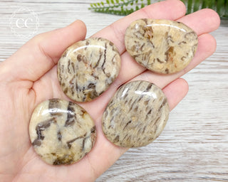 Graphical Moonstone Palm Stone