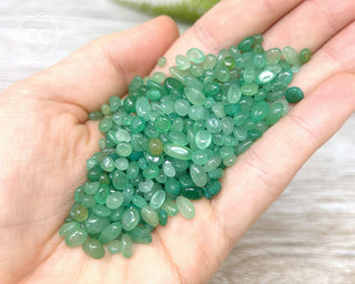 Green Aventurine Crystal Chips in hand