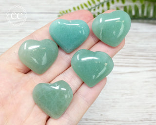 Green Aventurine Small Heart carvings in hand