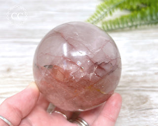 Hematoid Quartz | Fire Quartz Sphere with Pyrite #1