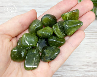 Idocrase | Vesuvianite Tumbled Crystals in hand