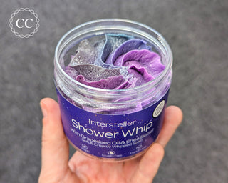 Interstellar Whipped Soap in hand