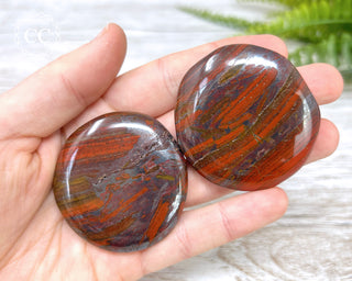 Mugglestone | Jaspilite Palm Stones in hand
