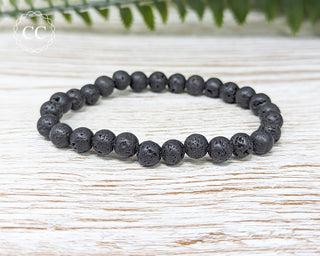 Lava Bead 6mm Beaded Bracelet