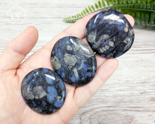 Llanite - Que Sera Palm Stones in hand