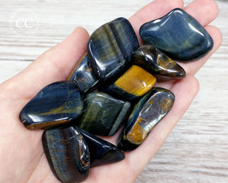 Mixed Gold & Blue Tigers Eye Tumbled Crystal