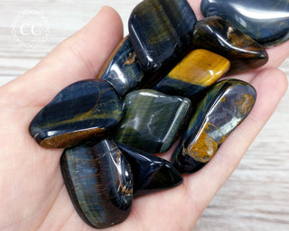 Mixed Gold & Blue Tigers Eye Tumbled Crystal