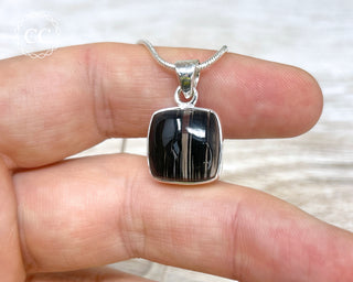 Midnight Lace Obsidian Silver Necklace #3