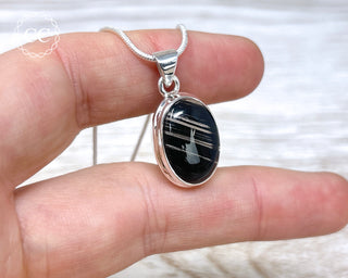 Midnight Lace Obsidian Silver Necklace #1