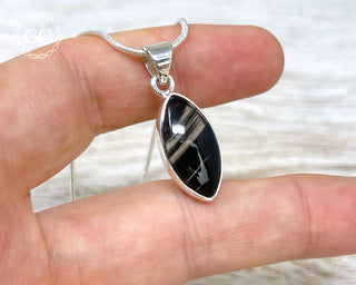 Midnight Lace Obsidian Silver Necklace #4