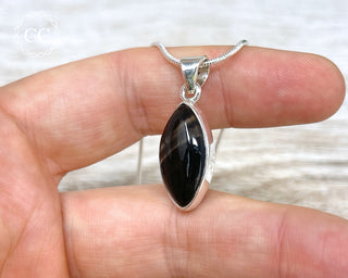 Midnight Lace Obsidian Silver Necklace #4